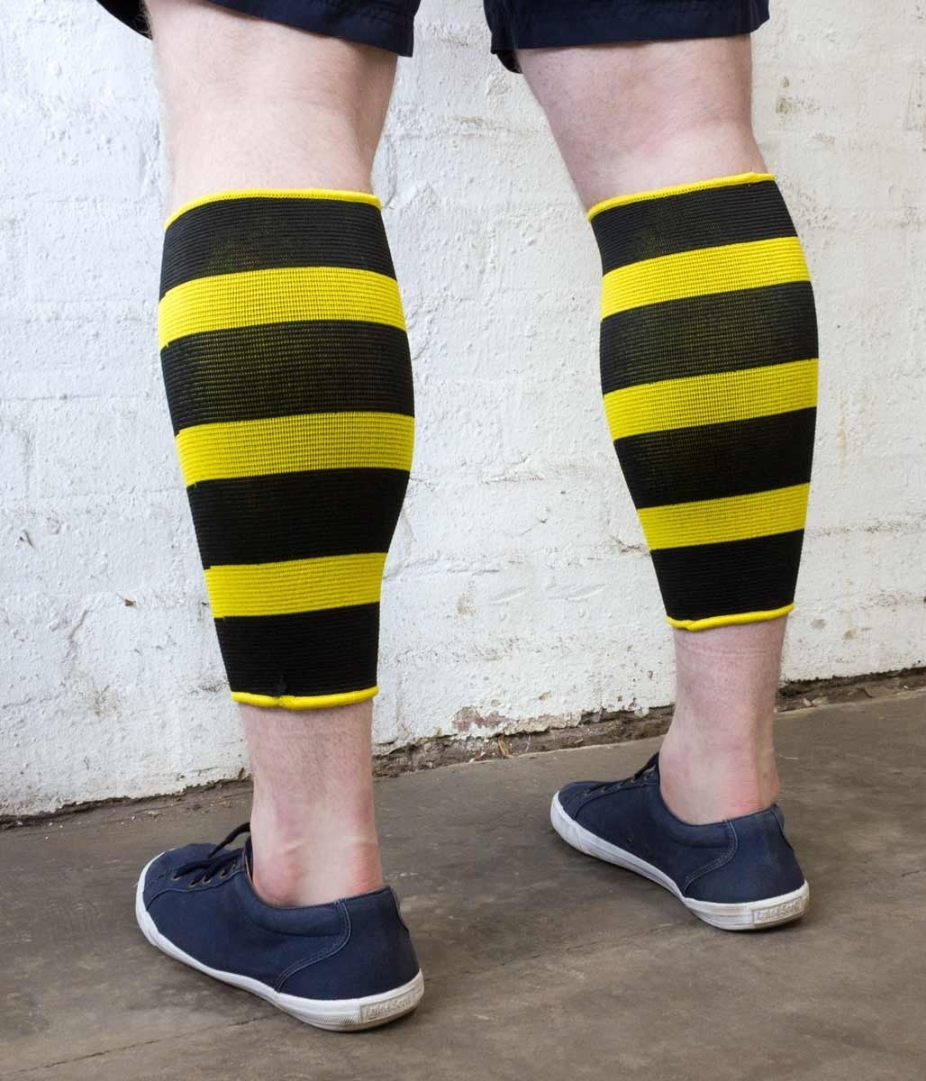 Deadlift Calf Sleeves - Black/Yellow - Image 2